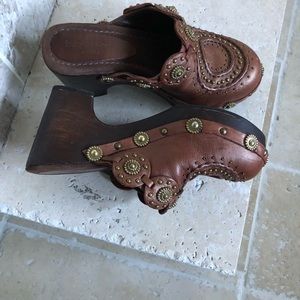 Isabella Fiore Studded Leather Clogs